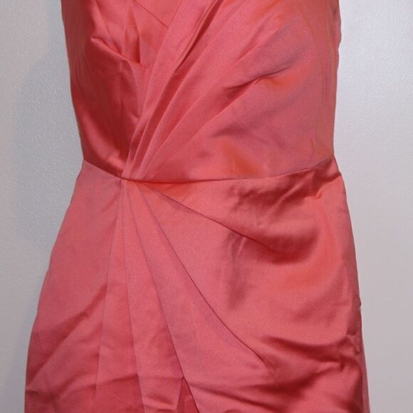 David's Bridal  Silk Orange Strapless Mini Dress Women Size 2 - Picture 3 of 10